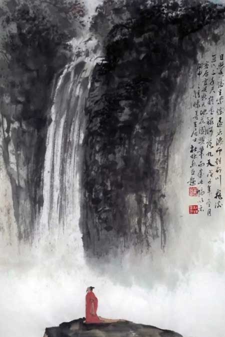 日照香爐生紫煙下一句